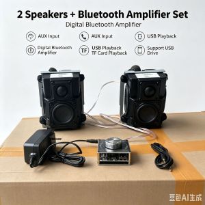 Harman Kardon Speaker Set with Bluetooth Amplifier High Quality Speakers Digital Bluetooth Amplifier AUX Input USB Playback TF Card Playback Support USB Drive