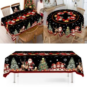 Christmas Tablecloth Xmas Table Decorations for Home Kitchen Dining Navidad New Year Winter Holiday Christmas Decorations 2025