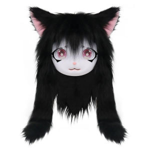 Animal Head Cat Fursuit Cut Mask Halloween Masquerade Cosplay Costume Props