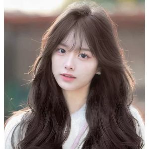 MONLEYTA | Womens Full Head Wig Natural Looking Long Curling Hairpiece Easy To Wear No Need To Wear A Cap Daily Whole Wig Cover