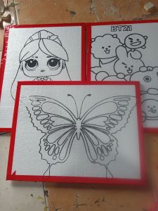 paket 10 pcs Styrofoam bergambar Lis plakban warna.