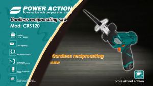 Homeplus Power Action CRS120 12V Cordless Reciprocating Saw Jig Sabre Battery Gergaji Kayu Besi Plastic Batteri