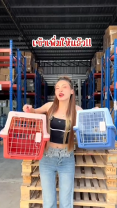 กรงหิ้ว กล่องใส่สัตว์เลี้ยง กรงเดินทาง สำหรับสุนัขและแมว มี2ไซส์(ไม่รวมแผ่นฐาน)