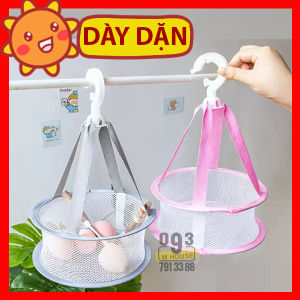 Túi Lưới Phơi Quần Áo Móc Treo Giỏ Phơi Gối Túi Vải Đựng ĐồTúi Treo