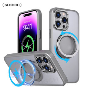 360 ° Xoay Từ Đứng vỏ điện thoại Cho iPhone 17 Không Khí 16 15 14 13 12 11 Pro Max Cộng Với Cho Magsafe trong mờ Bìa Với Giá để điện thoại Cho iPhone 17 Pro Max chống sốc dùng trong quân sự Vỏ bảo vệ