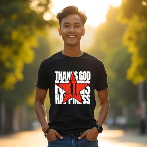 Middlenight Kaos Distro Atasan American Retro Style Motif HAPPINESS ONE 24s