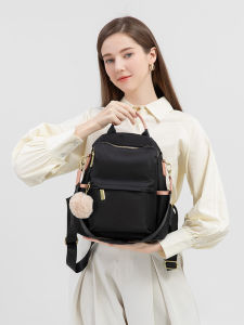 กระเป๋าสะพายหลังแฟชั่นสำหรับผู้หญิงที่มีน้ำหนักเบากระเป๋าสตรีเดินทางลำลองมีสไตล์สีตัดกันกระเป๋าหนังสือของเด็กผู้หญิงน่ารักป้องกันการโจรกรรม