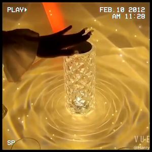 16 Colors Light Crystal Diamond LED Touch Sensor Crystal Night Light Acrylic Decoration Desk Lamps USB Rechargeable For Bar Coffee Bedroom Bedsides