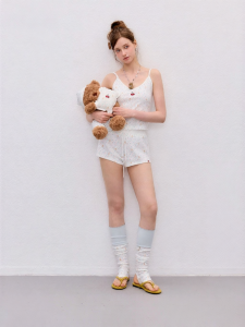 Knit Set Wooden Ear & Bear Print
