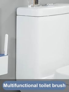 Wall-Mounted Toilet Brush with Holder and Plunger Set: Flexible Silicone Bathroom Scrubber 硅胶款马桶刷