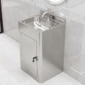 Stainless Steel Floor Mounted Integrated Wash Basin Hospital Washstand Sink Column Basin Single Hole Faucet Opening. 