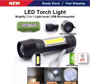 Mini Rechargeable LED Torch Light (Micro USB charging port)