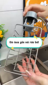 Giá Đỡ Inox Gắn Vòi Nước – Điều Chỉnh Linh Hoạt Thoát Nước Nhanh – Gọn Gàng & Tiết Kiệm Không Gian