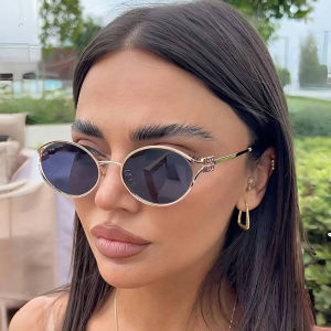 JN IMPRESSION Xu hướng khung kim loại Kính mát chống tia UV Dã Ngoại thời trang du lịch dopamine cá tính chụp hình đường phố Kính mát