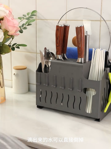 ที่เก็บช้อนส้อม ติดผนัง/ตั้งโต๊ะ จัดเก็บง่าย ทำให้ห้องครัวสะอาด ชั้นวางมีดสแตนเลส กันน้ำ ไม่เป็นสนิม