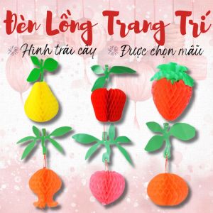 [1 CÁI] Đèn lồng hình trái cây nhiều mẫu trang trí Tết trang trí lớp học - LD021. Fruit-shaped lanterns
