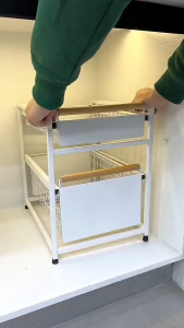 Rack Kitchen Pull Out Drawer Organizer Pull Out Basket Snack Rack Kitchen Sliding Storage | No installation needed