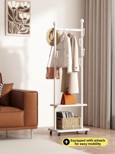 TINGXU | Mobile Floor Standing Clothes Rack Iron Art French Retro