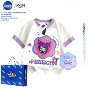 Shiny Sequin Color Changing Short Sleeve T Shirt for Girls NASA Logo Kids Clothing Summer Fashion Bright Sparkling Design