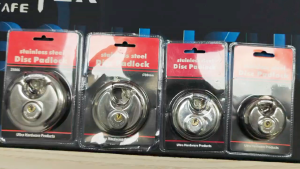 1pc Stainless Steel Disc Padlock Anti-Theft Round Disc Lock Waterproof for Warehouse Door Bicycle