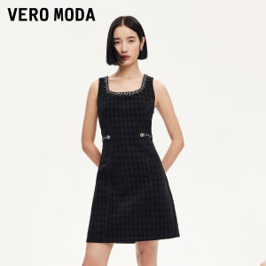 Vero Moda | Plaid Print Small Fragrant Style Halter Denim Dress