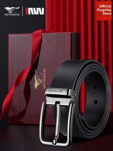 SEPTWOLVES | Business Real Leather Pin Buckle Belt