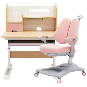 BOJOJAN | Child Study Desk and Bookshelf Set with Height Adjustment for Small Spaces