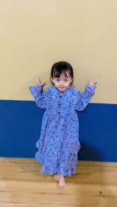 Shafira Motif 2  Dress Gamis Anak Cringkle Motif Premium 2-10 Tahun