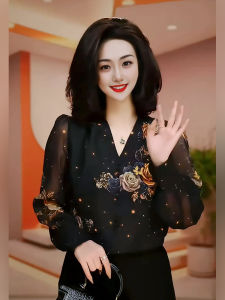 Elegant French Style Womens Shirt Spring Autumn 2025 New High-End Feel Atmosphere Outerwear Versatile Base Layer Blouse