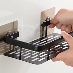 BLINGOO Triangular/Square Bathroom Corner Organizer Rack With Hook Triangle Rack Shelf Wall Rack Shelf