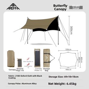 AREFFA | Outdoor Sun Shade Tent Black Jelly UV Protection Quick Install