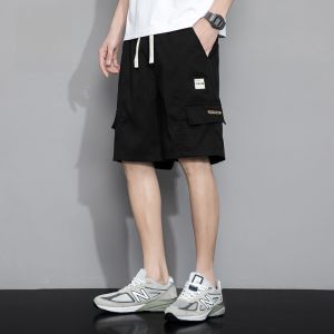 ROMON | Romon Mens Summer Thin Ice Silk Loose Fit Sports Casual Shorts Five-Quarter Pants Straight Leg Workwear Trendy Brand
