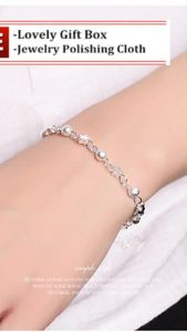 Celinewey 925 Silver Plated Jewelry Korean Style Gorgeous Bling Beads Stars Charm Bracelet - 140