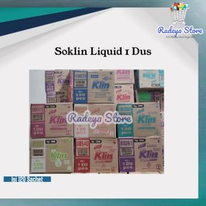 Detergen Cair Promo Soklin Liquid Kemasan Renceng Isi 12 Sachet 22 ML - Kemasan Per Dus isi 10 Renceng ( Merah - Biru - Putih - Ungu - Pink - Pink Sakura - Korean Camellia )