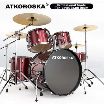 ATKOROSKA | Home Use Self-Learning Jazz Drum Set for Beginners and Professionals