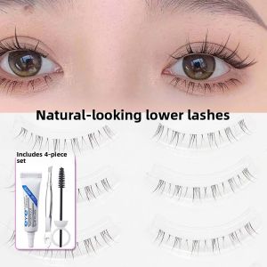 Natural Looking Cat Ear Cartoon Lower Eyelash Fake Eyelashes V-Shaped Whole Piece Transparent Stem Easy to Use Beauty Tools