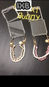IXB Sam Z Flip 7/ 6 /5 /4 transparent hard acrylic with double bracelet wrist chain lanyard case