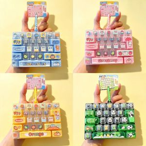 hot toys | Fun Fruit Decompression 26 Square Keyboard Keychain Wallet Ornaments Students Relieve Stress Keyboard Buttons Gifts Cosplay