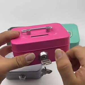 Money Secret Security Safe Box Metal Cash Box With Lock and Key Waterproof Portable Money Organizer Coin Bank