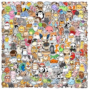100/200PCS Cute Animals Mixed Cartoon Graffiti Stickers DIY Phone Guitar Laptop Notebook Suitcase Cup Waterproof Sticker Kid Toy