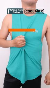 Áo ba lỗ tanktop nam chất COOLMAX thông hơi cho chạy bộ GYM dạng rộng xẻ tà thoáng khí VNO151