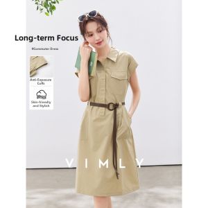 Vimly | Casual Workwear Kaki Shirt Dress
