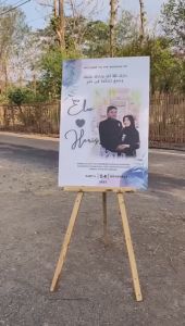 Stand Frame Kayu Jati Belanda Pernikahan Lamaran Foto