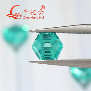 6x6mm Hexagonal AGL Certificate Synthetic Paraiba YAG Loose Stone Yttrium Aluminium Garnet With Inclusions DIY Accessories for Jewelry Making