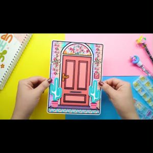 Wednesday ngôi nhà cầu vồng của búp bê giấy học liệu bóc dán Tocaboca -Happyfunny