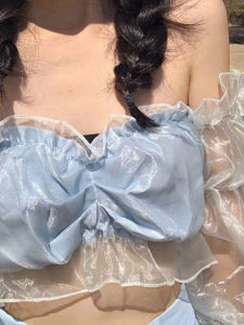 เสื้อเชิ้ตคอวีแขนยาวทรงเข้ารูปสไตล์ฝรั่งเศส ทรงเข้ารูป ทรงเข้ารูป แขนยาว ทรงเข้ารูป เสื้อเชิ้ตคอวีแขนยาว