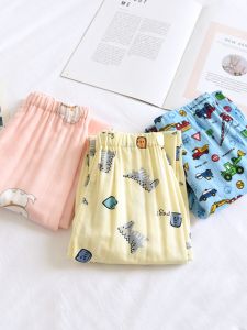 Quần Ngủ Trẻ Em Mùa Hè Bằng Vải Cotton Mỏng Thoáng Khí Kháng Khuẩn Chống Muỗi Quần Áo Mặc Nhà Phong Cách Nhật Bản Mùa Hè