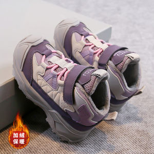 Kakabu Girls Cotton Shoes Winter Warm Soft Bottom Running Shoes Childrens Sports Shoes High Help Casual Shoes EVA Outsole