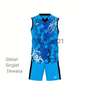 Kaos Stelan Volly BadmintonJersey Bola Futsal Pria Wanita Dewasa/Baju Singlet Mizuno
