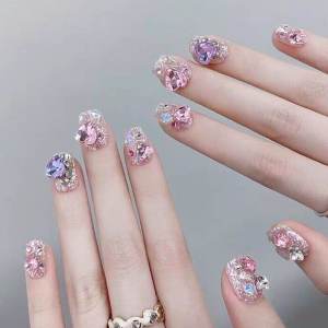 Detachable Handmade Sparkly Press-on Nails 10 Pieces